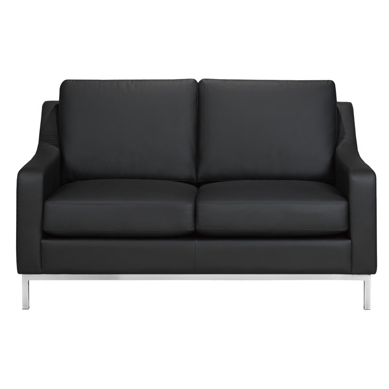 Causeuse Kase, Cuir véritable noir