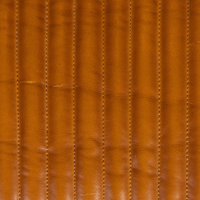 Banc en bois de manguier et cuir, Brun