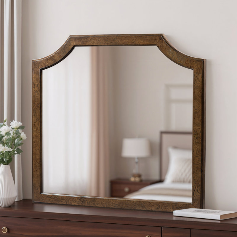 Miroir mural arqué, miroir décoratif en bois encadré - foncé par Stanley Furniture, Dark Brown 