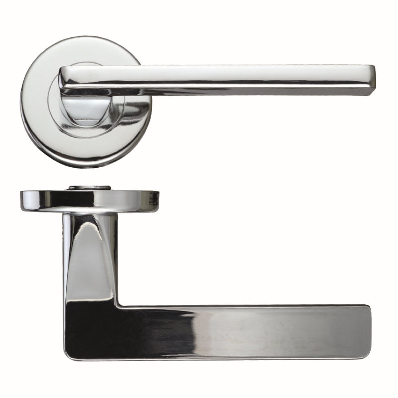 Leon Latch Door Handle, Polished Chrome