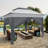 11 Ft. W x 11 Ft. D Pop Up Instant Steel Patio Gazebo with Solid Wall-86915908-86915907