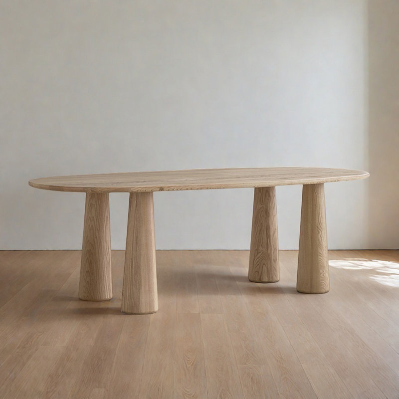 French cream-style solid wood dining table, 29.52"H x 94.48"L x 35.43"W