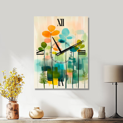 Green Fernlight Woodland Botanical Scene II - Nature Wall Clock