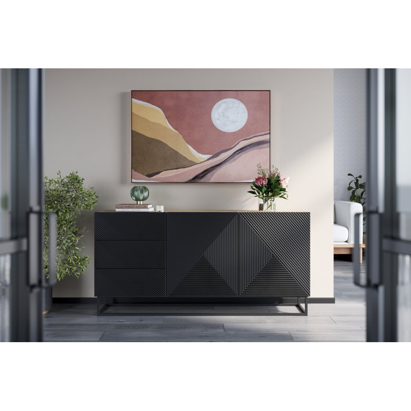 Melaher 167cm Sideboard, Artisan/Black