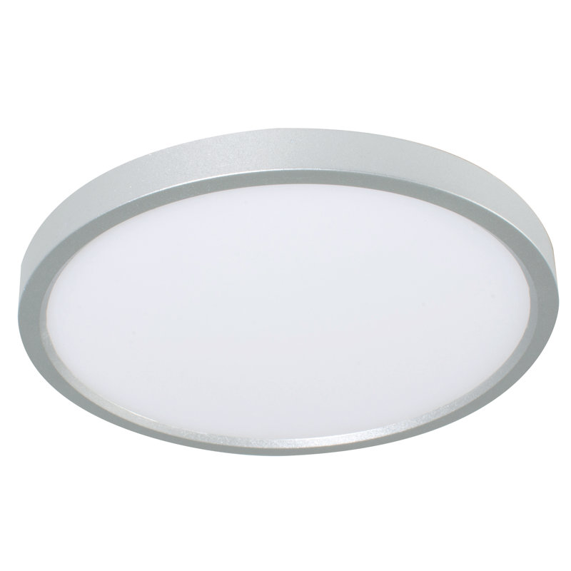 Plafonnier encastré à 1 lumière Akifa, Nickel satiné, H 0,67 po x l 5,31 po x P 5,31 po