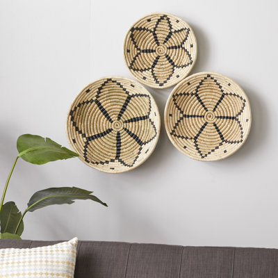 Handmade Boho Plants & Flowers Wall Decor on Seagrass