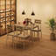 Ensemble table et chaises de salle à manger pour 4 personnes, table de cuisine en bois avec chaises rembourrées-1403520998