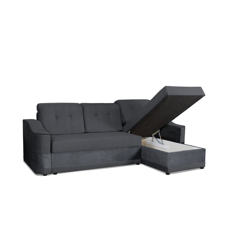 Canapé modulaire Lanare, Microfibre/microsuède gris