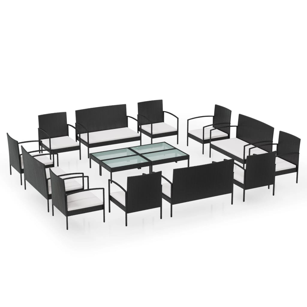 16-Sitzer Lounge-Set Yeadon aus Polyrattan mit Polster