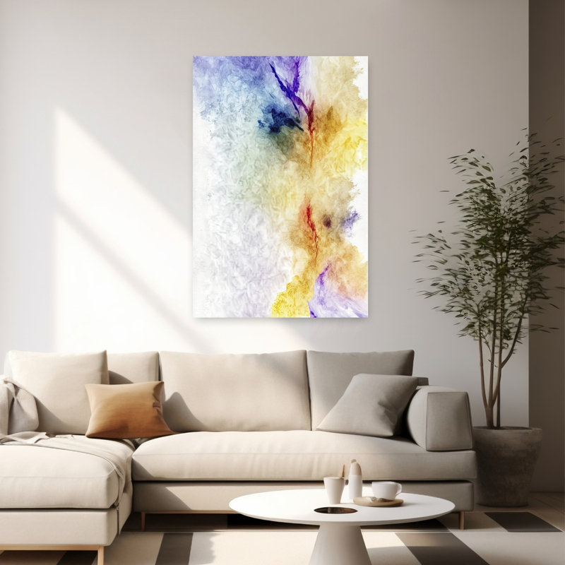 Ethereal Watercolor Flow Abstract Contemporary Modern Violet Wall Art Print, 152.4cm H x 101.6cm W