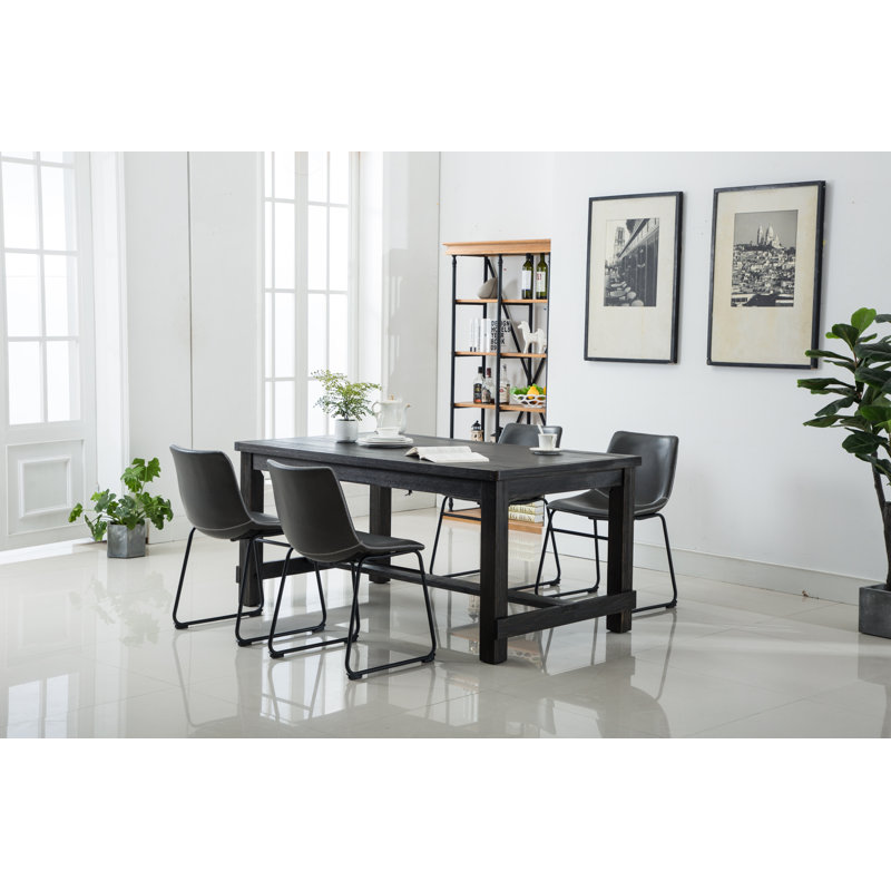 Telsha 4 - Person Four Leg Dining Set, Gray