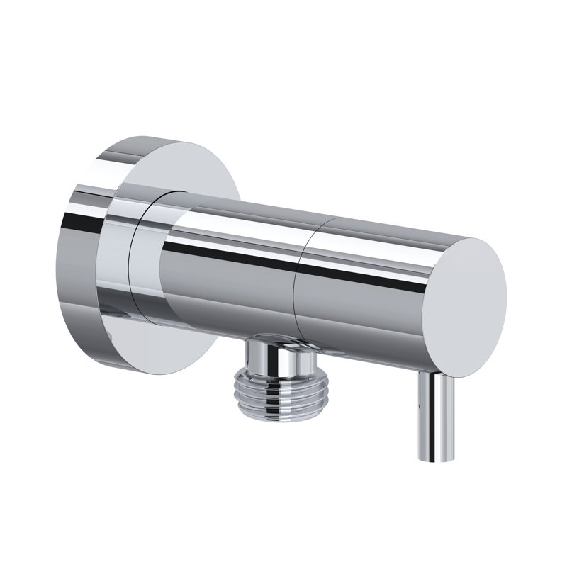 Handshower Outlet with Integrated Volume Control, Polished Chrome