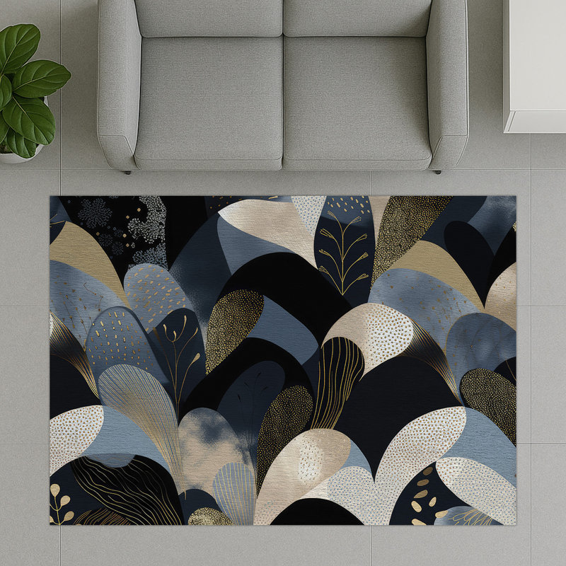 Abstract Area Rug, Runner 70 x 140 cm