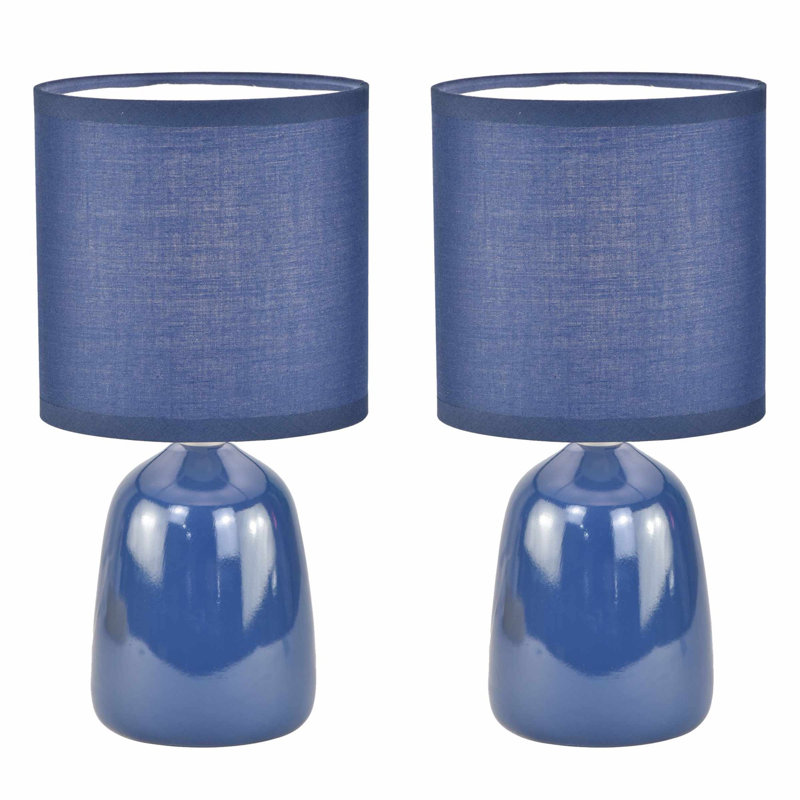 Mellisha Ceramic Table Lamp, Navy Blue Glaze, Blue