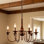 Luminaire de style campagnard rétro vintage à 6 lumières à intensité variable style campagnard
