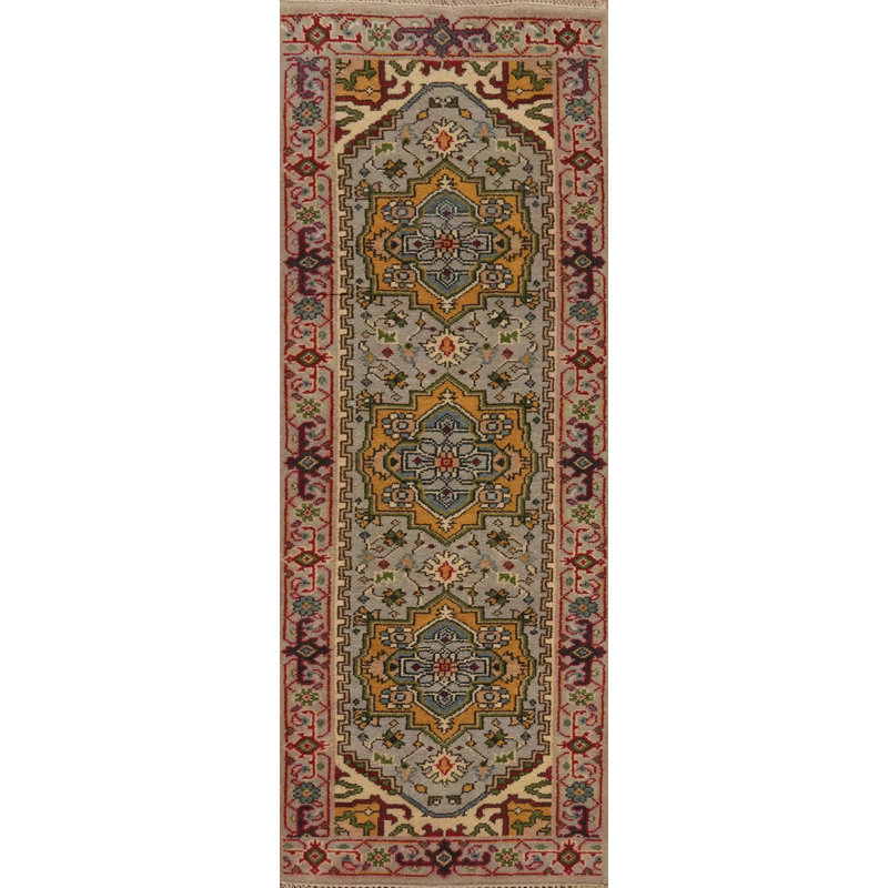 Tapis de couloir indien à motif géométrique 3x8