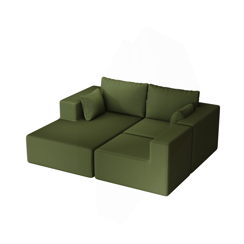 108.3" Sectional Foam Couch,L Shape Sofa With Chaise Lounge,Modular Cloud Sofa  For Living Room,Upholstered Corduroy Couch