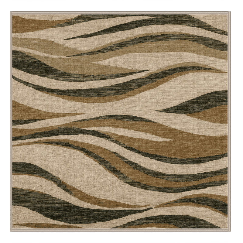 Tapis brun lavable à la machine, Carré 5 pi
