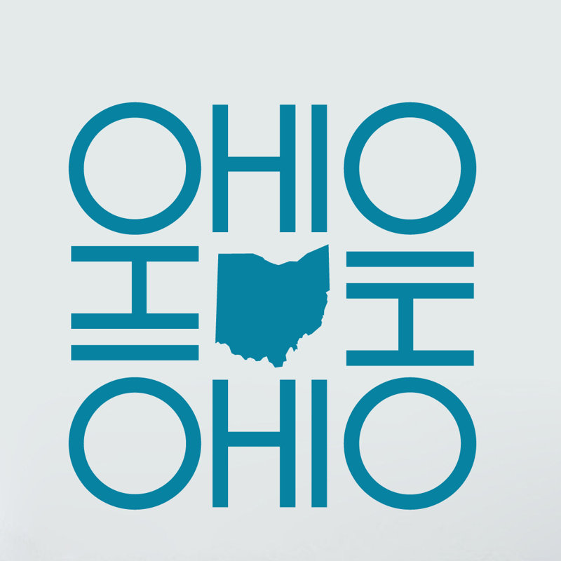 Décalcomanie murale ohio, Bleu sarcelle