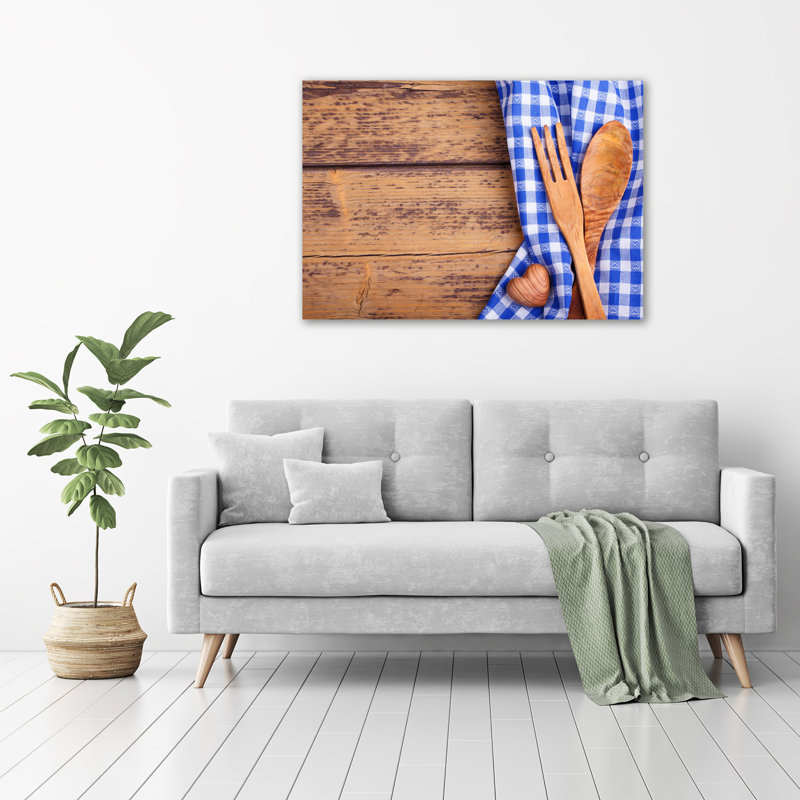 Wooden Cutlery - Wrapped Canvas Print