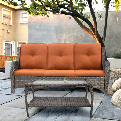 Myairah 3 - Person Patio Conversation Set with Cushions