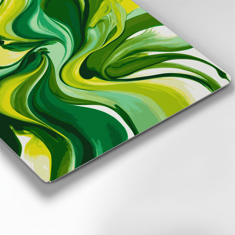 «Lyrical Abstraction 64», art mural en métal vert, H 12 po x l 18 po