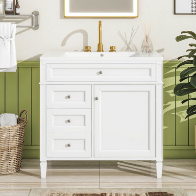 Scillion 36'' Single Bathroom Vanity with Resin Top