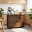 Buffet rustique Farmhouse avec portes coulissantes et rangement réglable