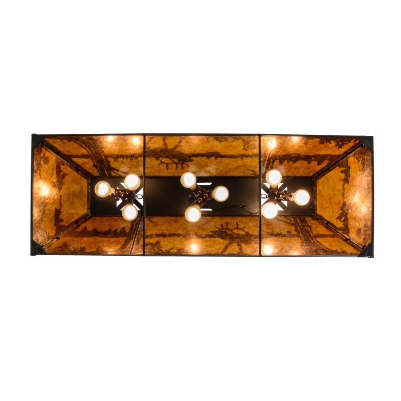 Rustic Lodge 6 - Light Textured Black Pool Table Lights Pendant