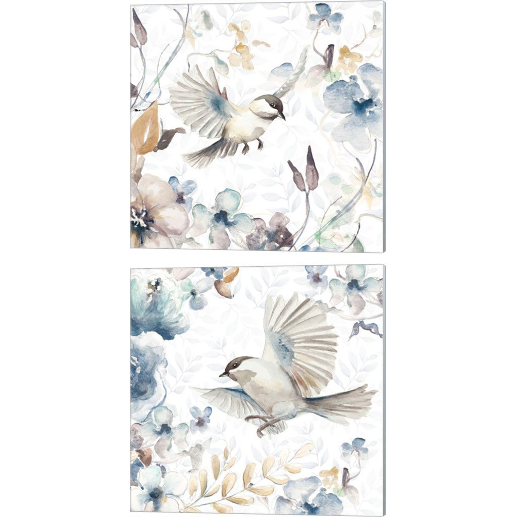 " Floral With Bird I & II " 2 - Pieces (Set of 2) Red Barrel Studio®