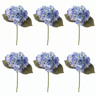 6 PCS 14 "Hortensias Fleurs Artificielles Real Touch Latex Faux Hortensias Rouges Grandes Faux Hortensias Avec Tige Pour Le Mariage Maison Salle De Fête D'intérieur Décorations De Douche De Bébé