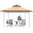 10x10 Canopy Frame with Double Ventilated Top, with Ropes and Stakes for Outdoor Activities(Beige)