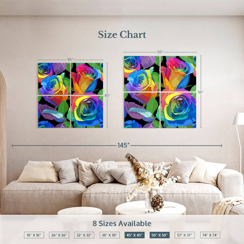 Harnek Neon Rainbow Roses