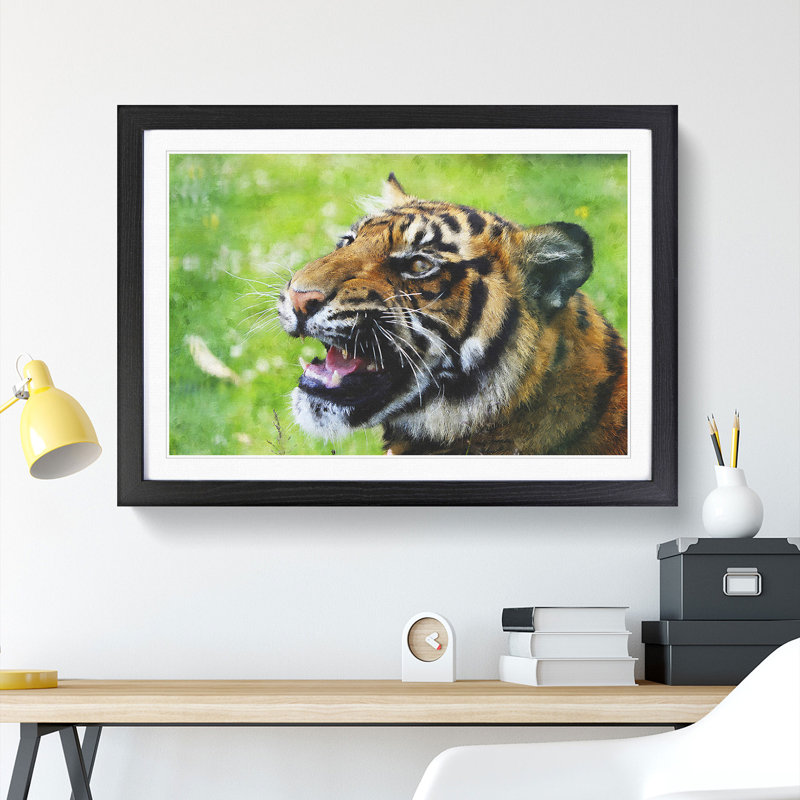 Tiger Vol.1 - Picture Frame Graphic Art, 27cm H x 36cm W x 2cm D, Black