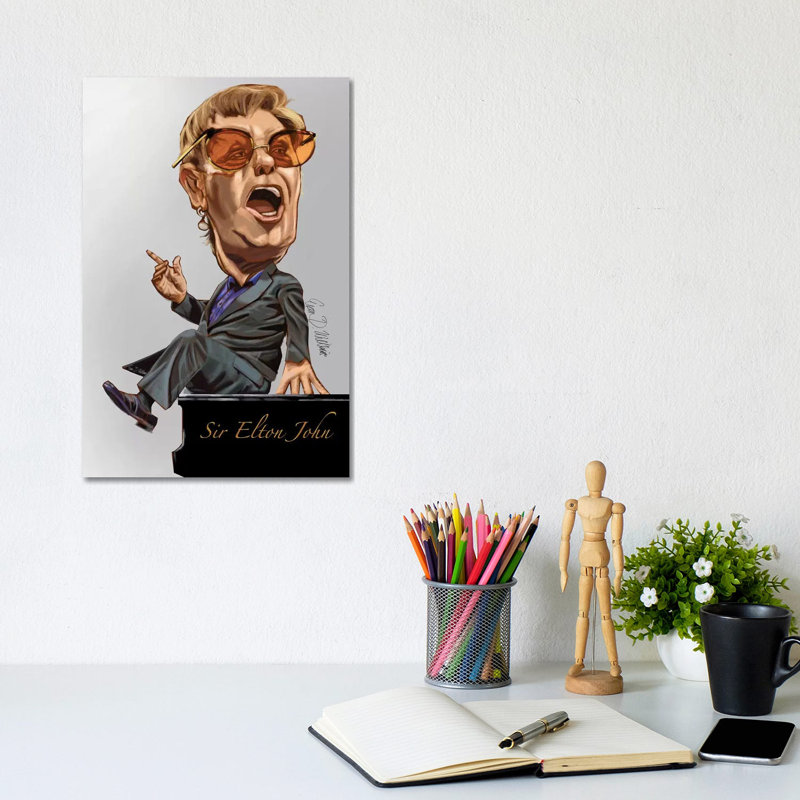 Elton by Evan Williams - Wrapped Canvas Print, 20.32 cm H x 30.48 cm W