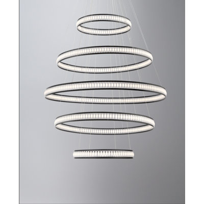 5-Tiers 5-Light 60" Integrated LED Grand Chandelier
