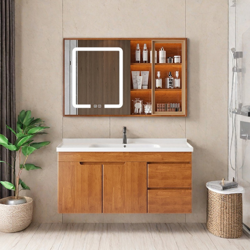 Armoire de salle de bain simple et de style rétro