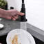Robinet de cuisine à eau chaude et froide, noir, extractible, laiton, mélangeur monocommande