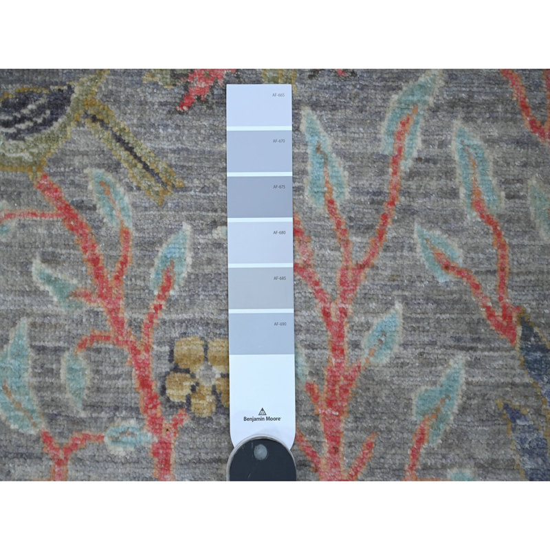Tapis oriental gris 2 pi 8 po x 7 pi 9 po noué à la main Peshawar 9558147F41574270B78239CE5D1FB3D9