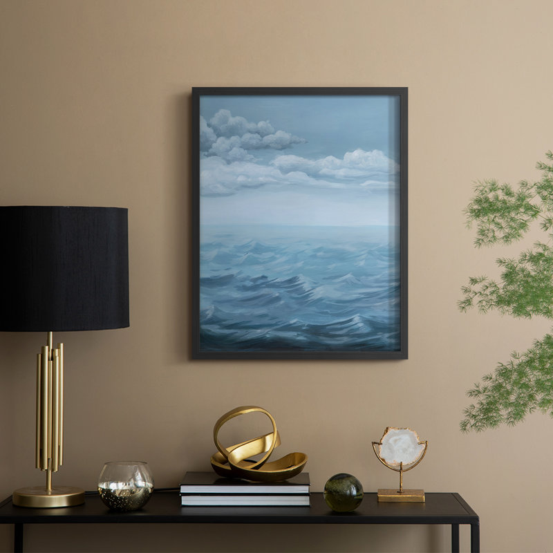 «Roiling Sea I», reproduction encadrée - bois massif, Noir, noir, noir, noir, H 21 po x l 17 po