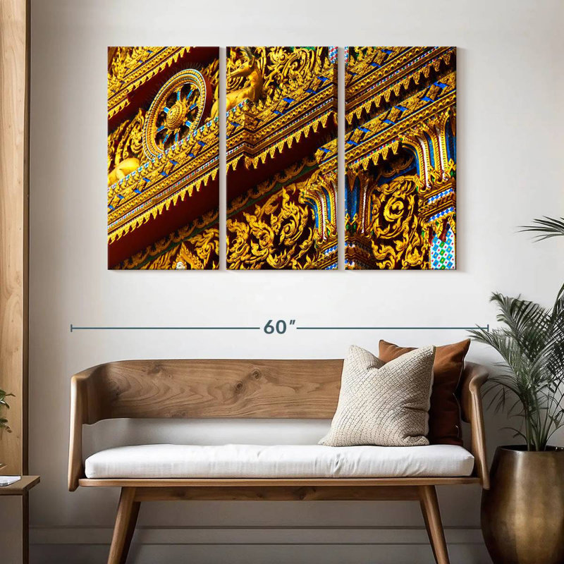 Ornate Thai Temple, 32" H x 50" W