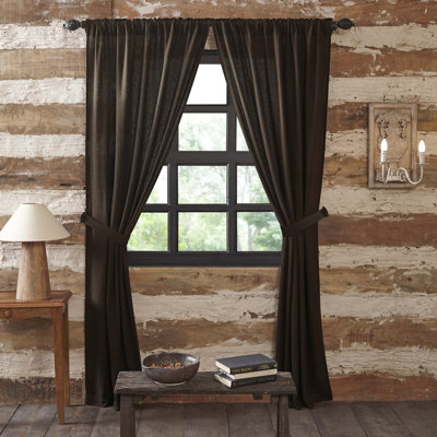 Panneaux de rideaux semi-transparents avec passe-tringle de couleur unie 100% coton Yvaine