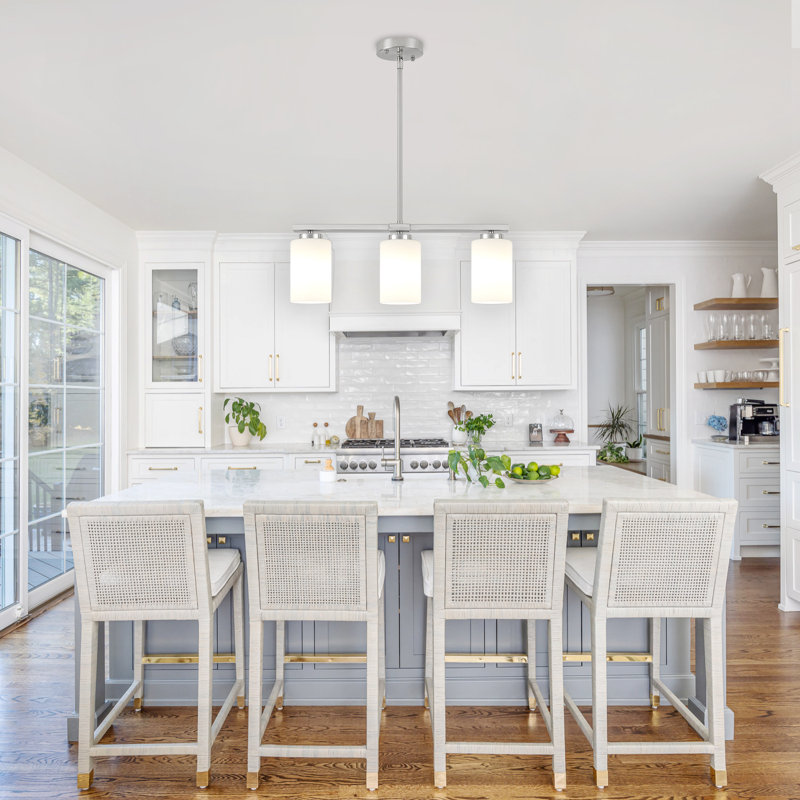 Volha 3 - Light Kitchen Island Pendant, White, Nickel