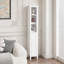 Armoire de rangement pour salle de bain avec tablettes réglables, armoire autoportante mince à 1 porte avec anti-basculement