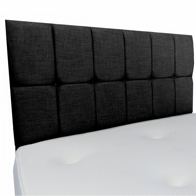 Gentner Upholstered Headboard, Black, Double (4'6)