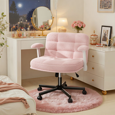 Home Office Desk Chair With Wheels And Flip-Up Arms