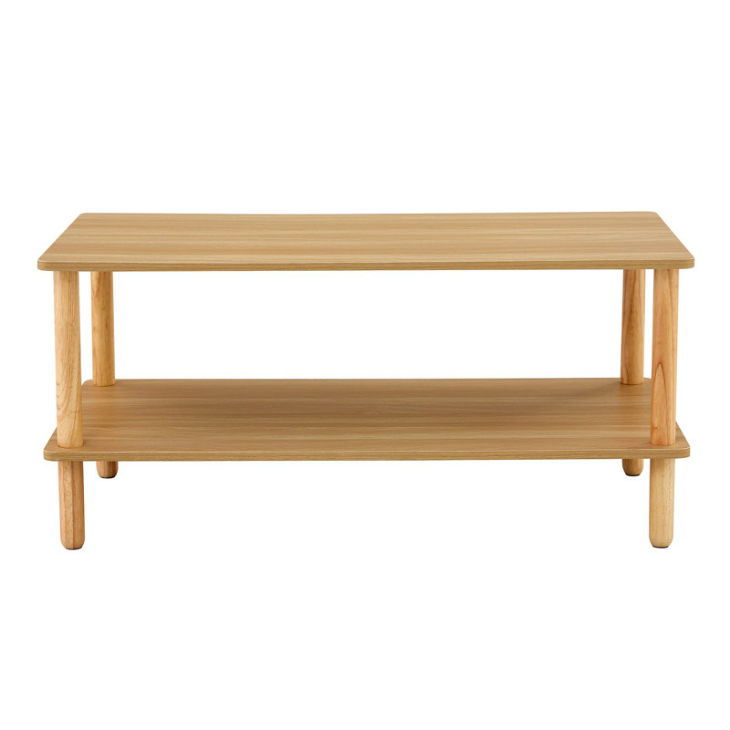 Coffee Table For Modern Living Space, Rectangular, Storage, Solid Wood & , Stable Area, Rectangular 2 With Open And , Low Maintenance