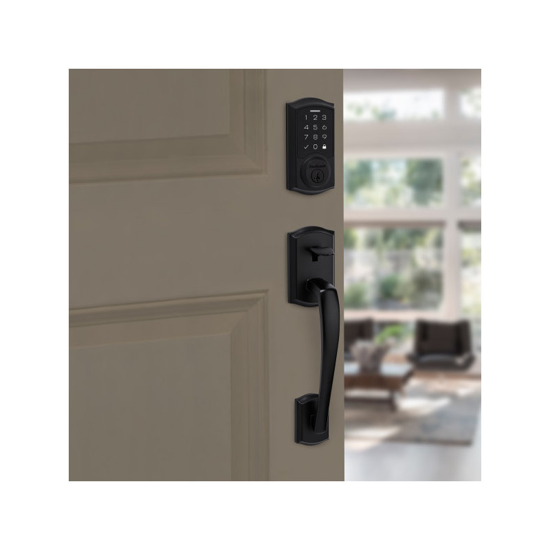SmartCode 270 Traditional Touchpad Electronic Deadbolt featuring SmartKey Security in Matte Black