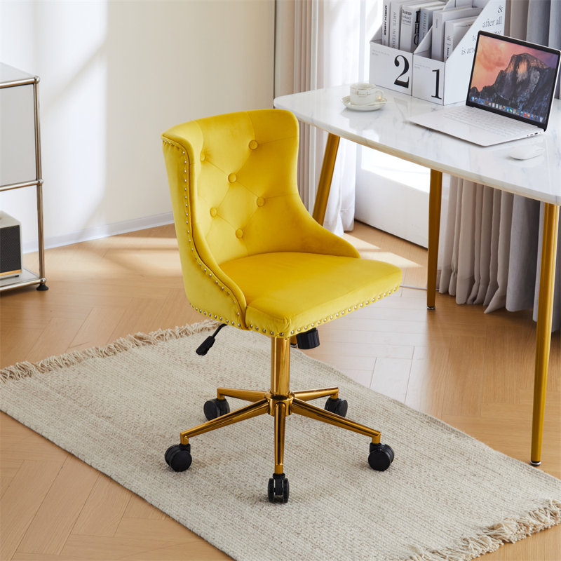 Matthias Task Chair Office Chairs Makeup chair, Gold, Yellow