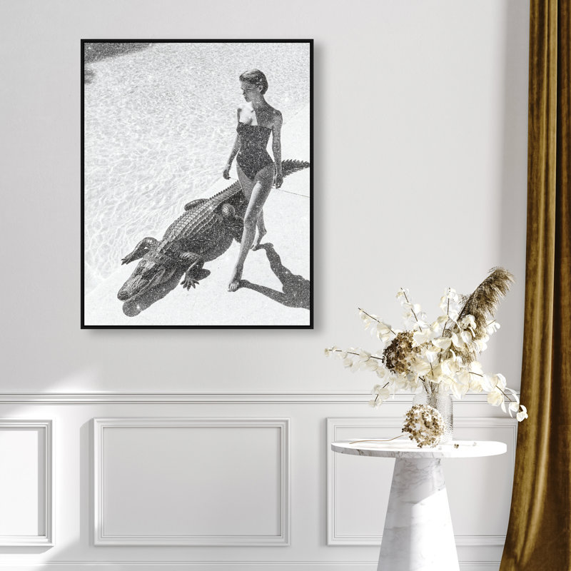 Reptilian Elegance II Print by Oliver Gal, 31"H x 25"W, Black Floater Frame